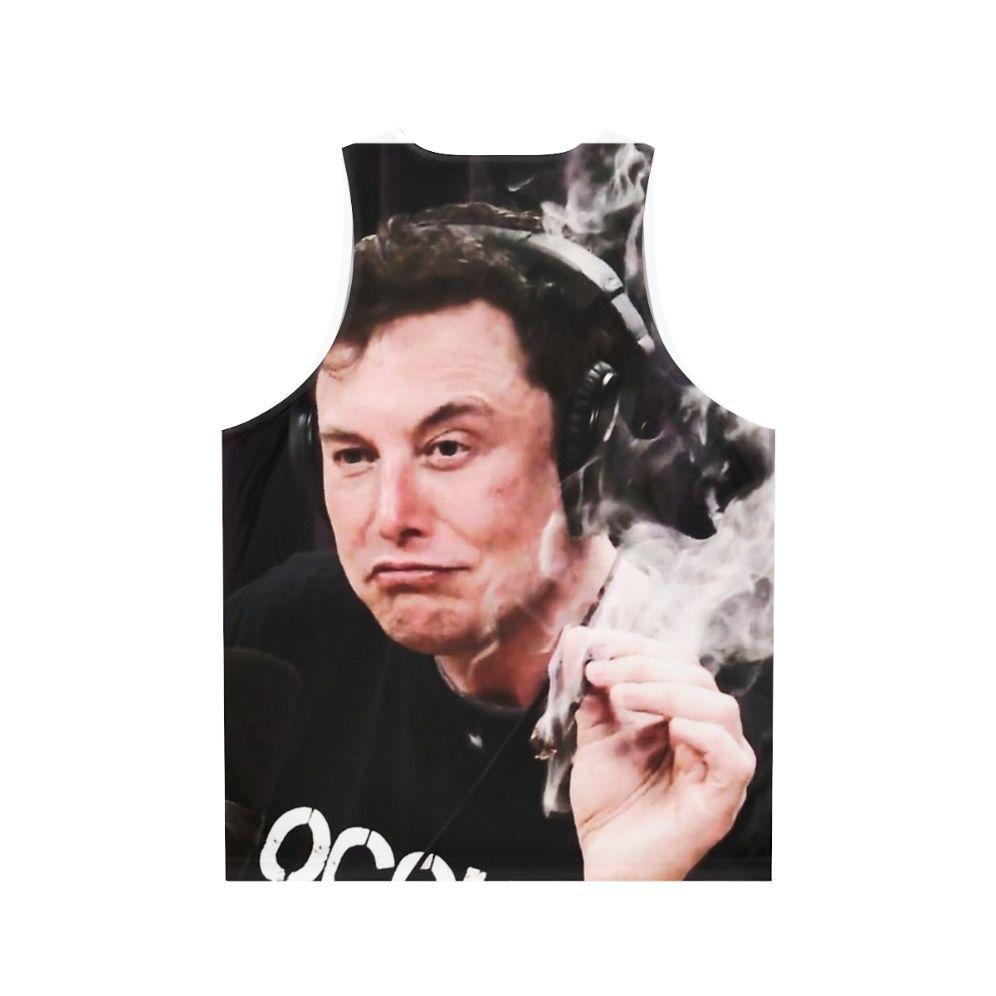 Elon Musk smoking weed unisex tank top - Back