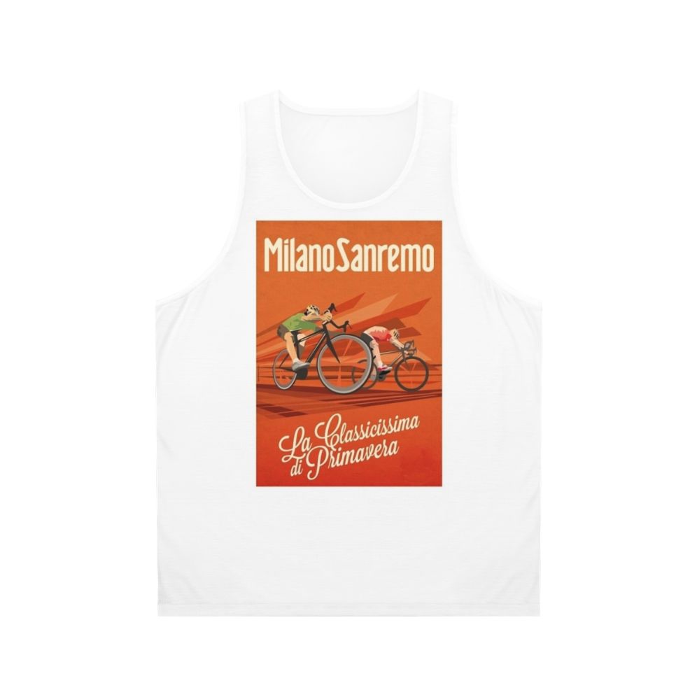 Retro Milan San Remo cycling unisex tank top