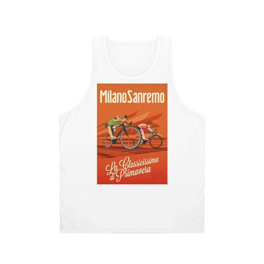 Retro Milan San Remo cycling unisex tank top