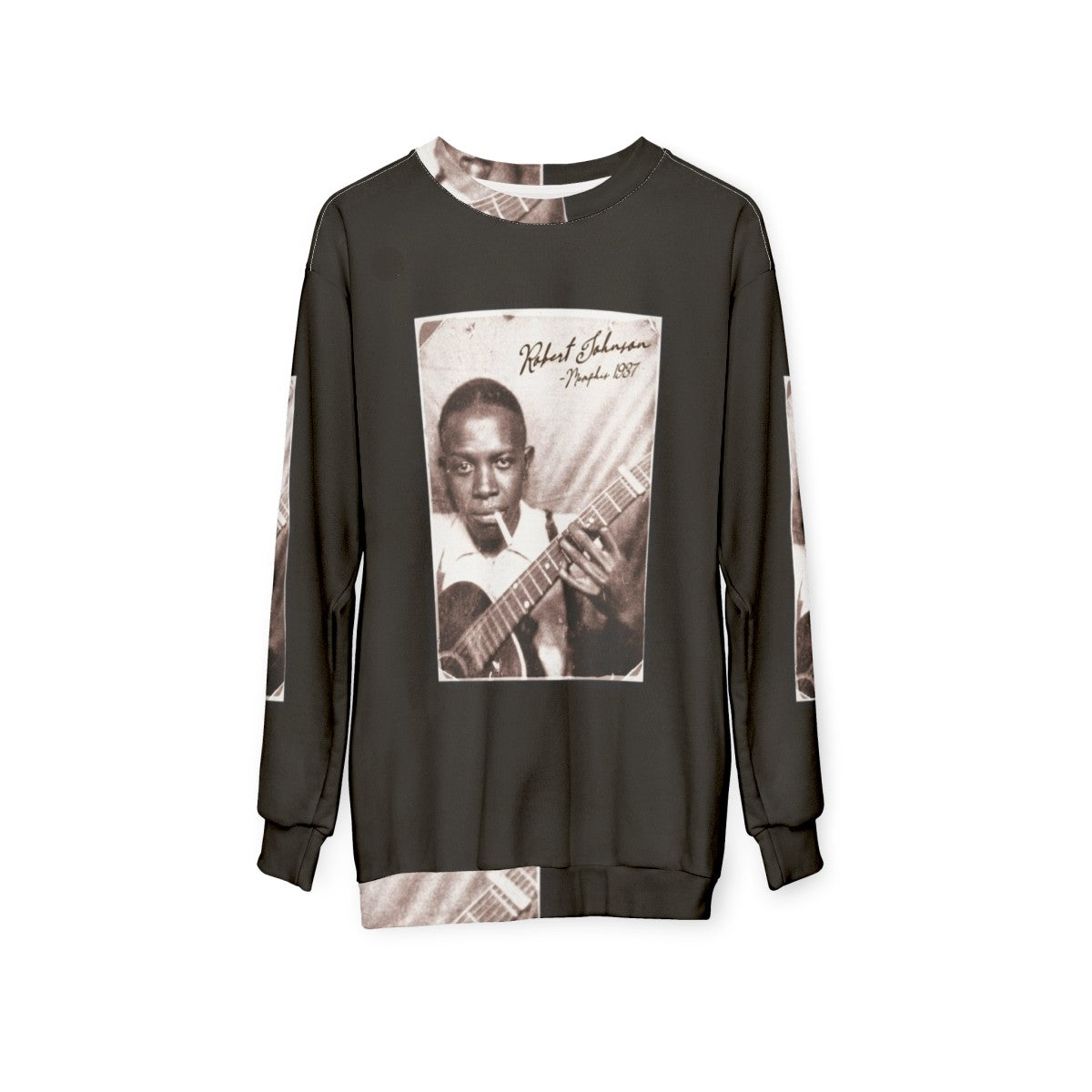 Retro Robert Johnson Blues Music Sweatshirt - hanging