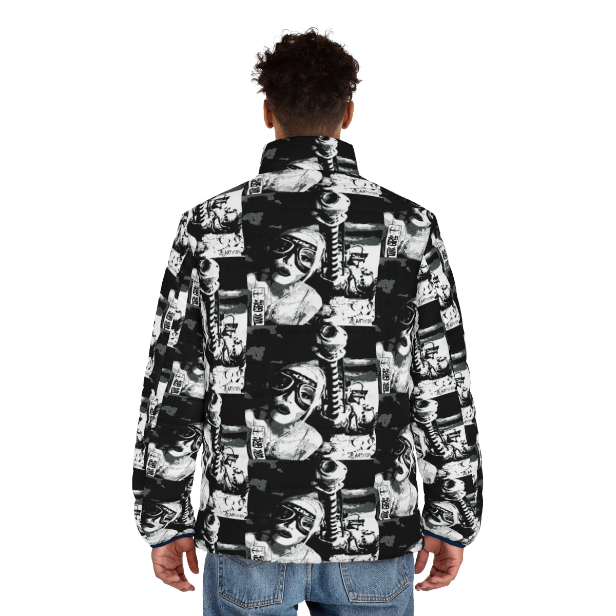 Tank Girl II puffer jacket with pop art design - men back