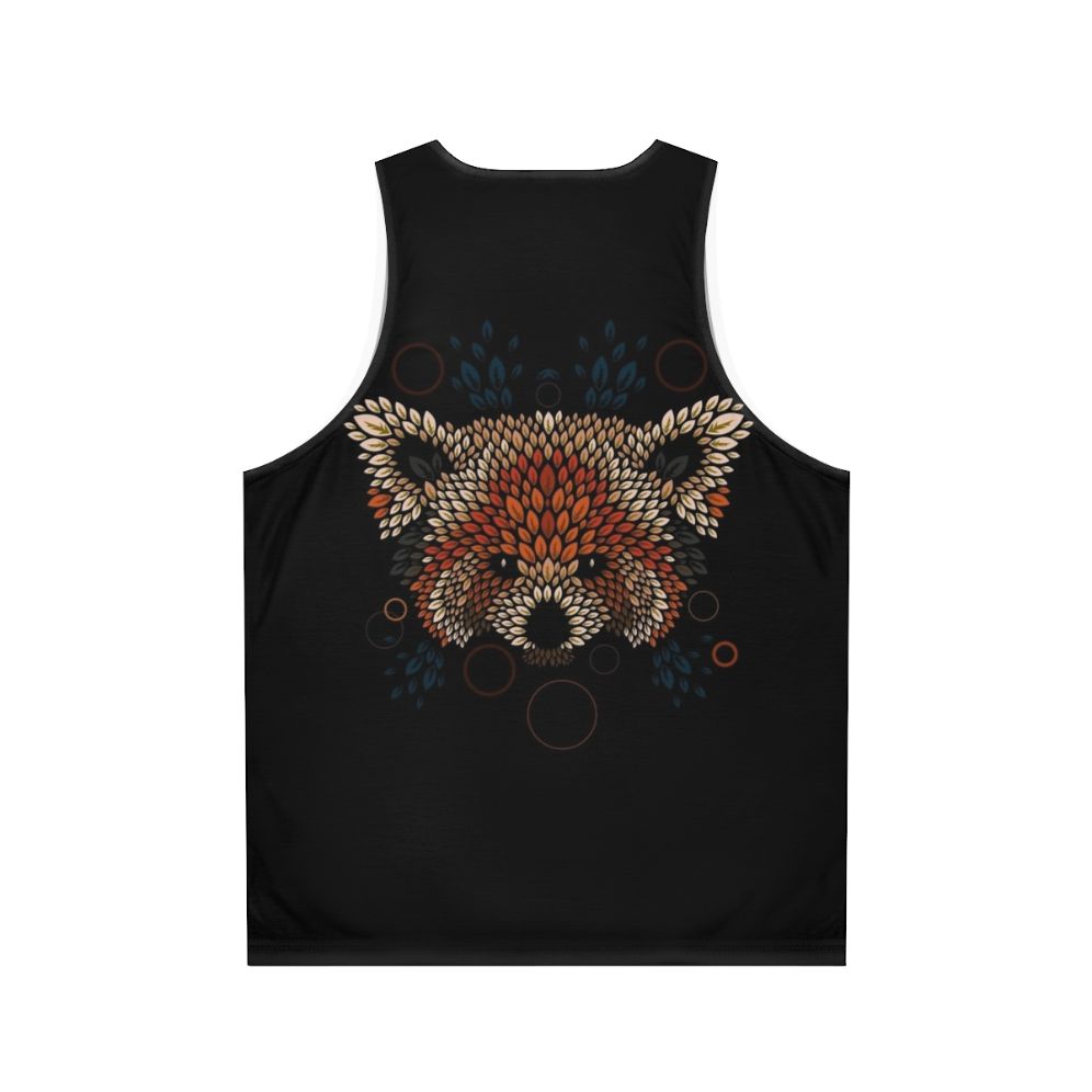 Red panda face printed on a unisex tank top - Back