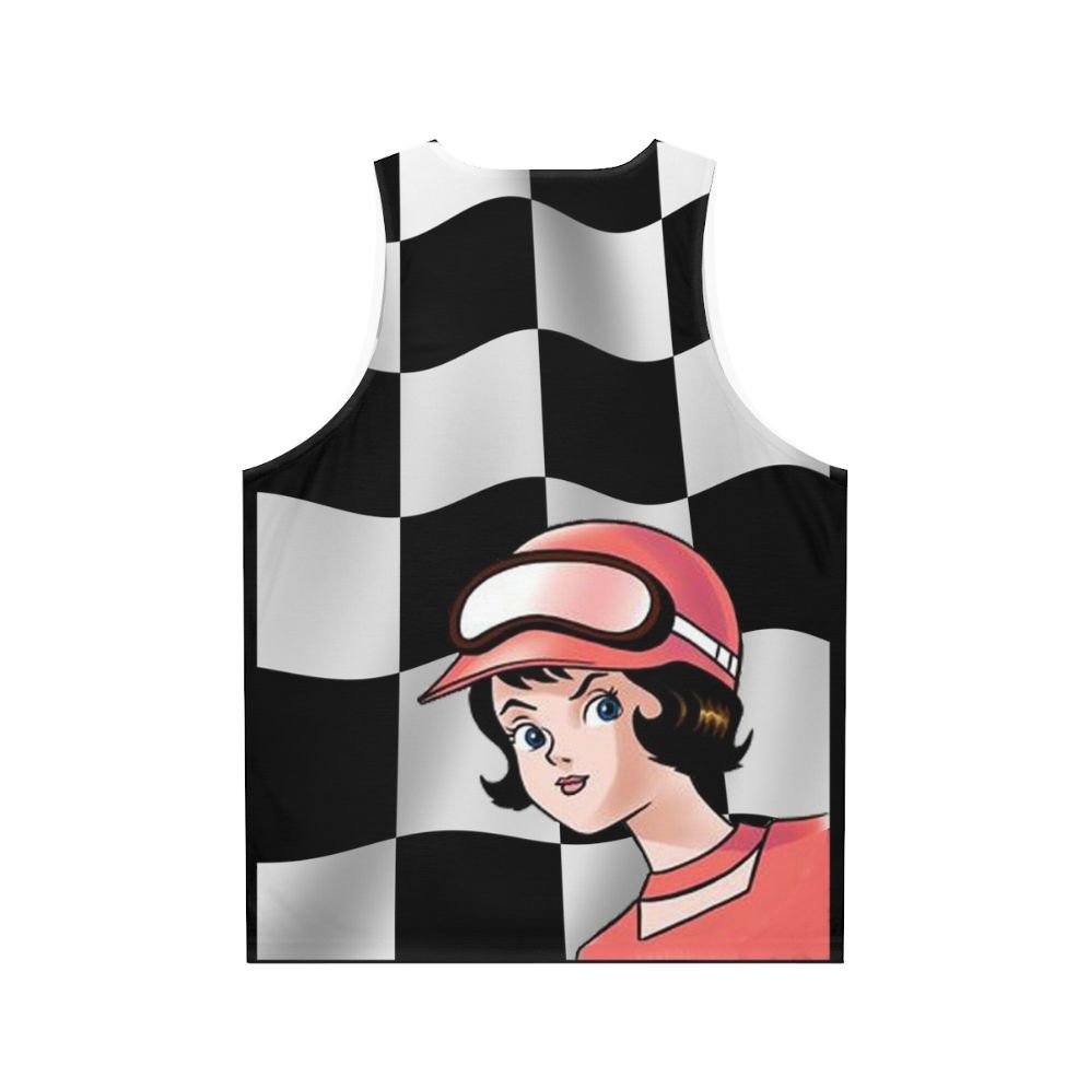 Speed Racer Checkered Flag Unisex Tank Top - Back