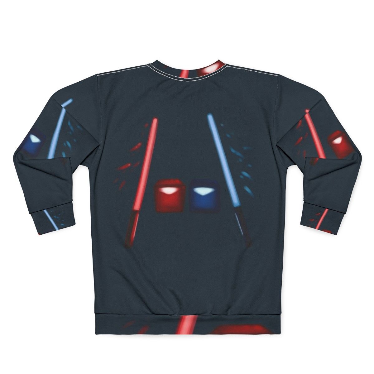 Artsy Beat Saber Virtual Reality Gaming Sweatshirt - Back