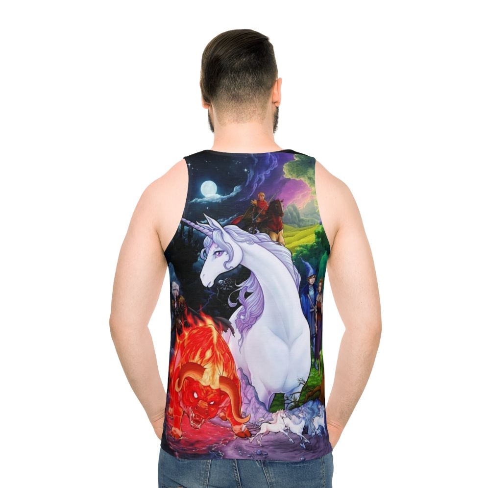 Unisex tank top inspired by the fantasy movie "The Last Unicorn" - men back