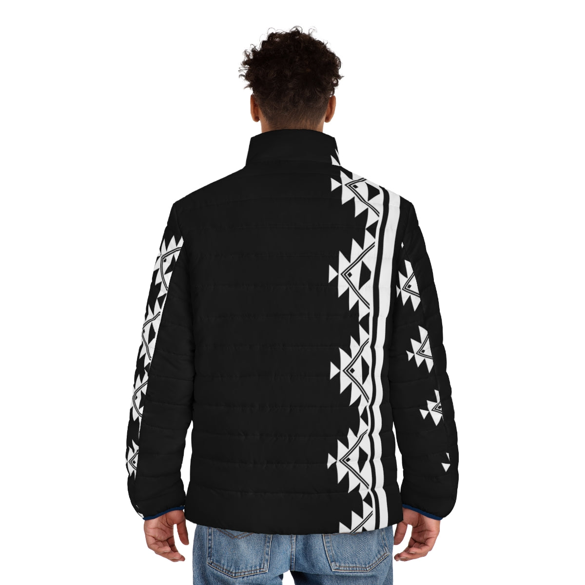 Mountain Design Klamath Tribes Puffer Jacket featuring indigenous, native american, tribal design - men back