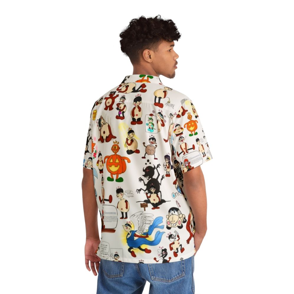 Barican Hawaiian shirt with tropical pattern and Chargeman Ken inspired design - People Back