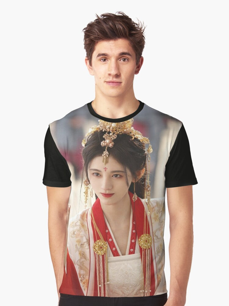 A graphic t-shirt featuring the blooms at Ruyi Pavilion from the Chinese drama series "The Blooms at Ruyi Pavilion". - Men