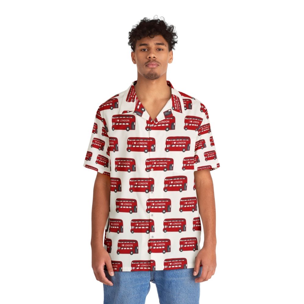 London bus pattern Hawaiian shirt - People Front