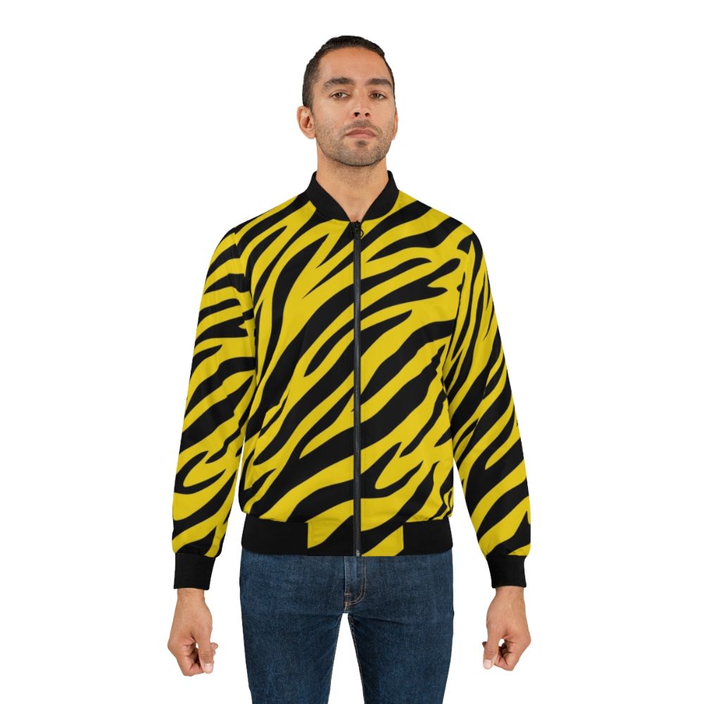 Tiger Stripes Pattern Bomber Jacket - Lifestyle