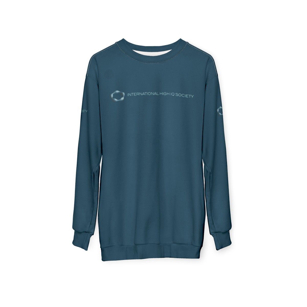 High IQ Society Blue Sweatshirt - hanging