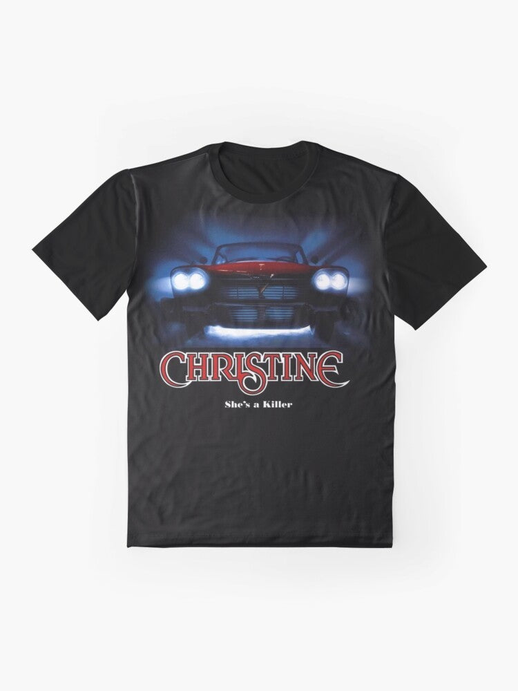 Awesome graphic t-shirt featuring the iconic car from the cult classic movie Christine - Flat lay