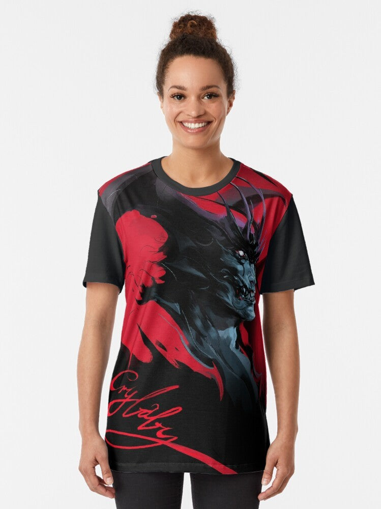 Devilman Akira anime graphic t-shirt featuring the iconic Devilman character - Women