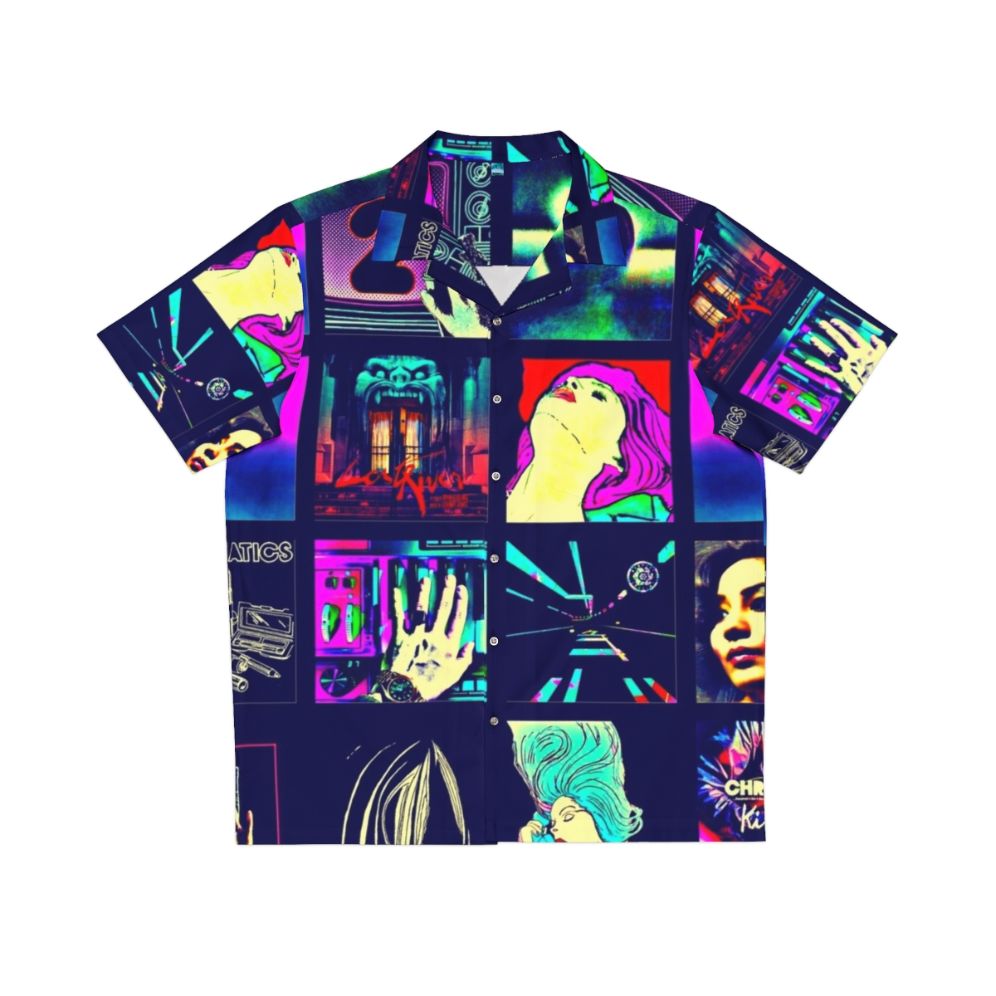 Candy V Chromatics Hawaiian Shirt with Pop Synth and Electro Dance Motifs