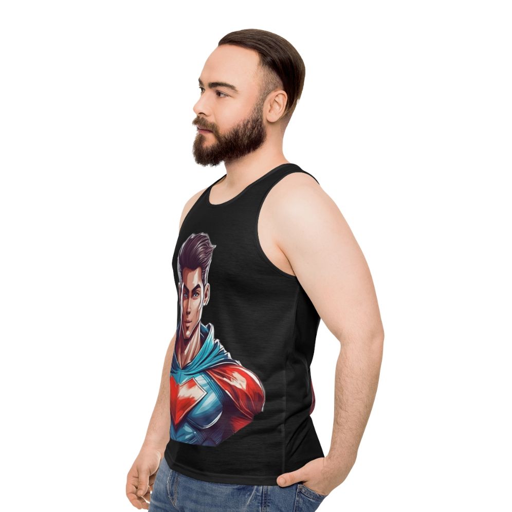 Superhero Unisex Tank Top - men side