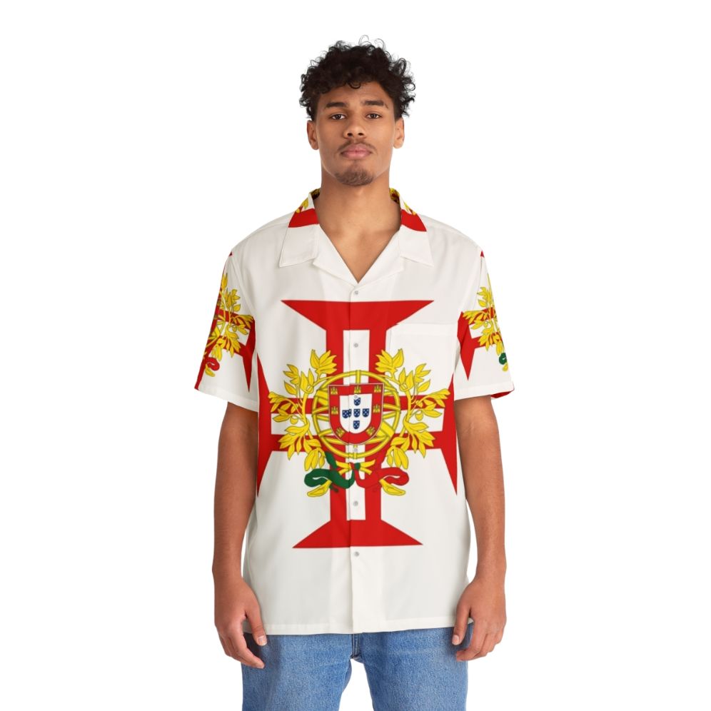 Portuguese Templar Cross Historical Hawaiian Shirt - People Front