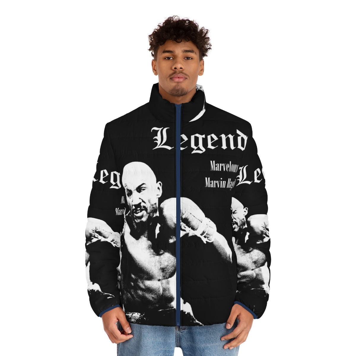 Marvelous Marvin Hagler Champion's Puffer Jacket - men front