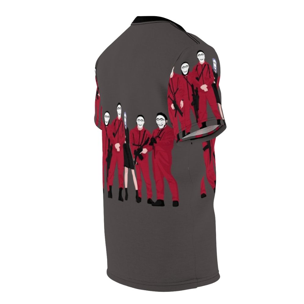 All-Over-Print T-shirt Featuring Iconic Money Heist Characters and Designs - men right