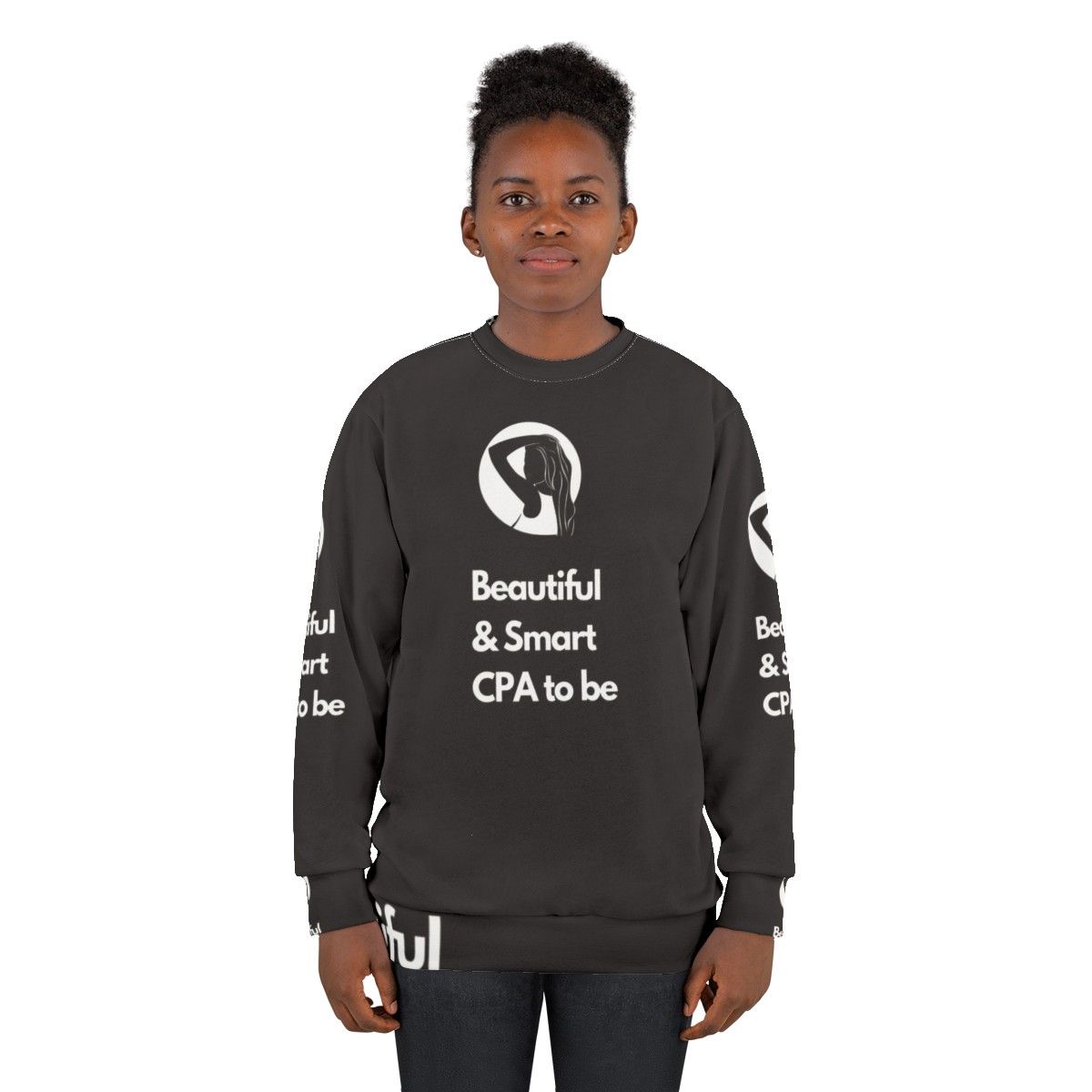 Beautiful and smart CPA to be wearing a stylish sweatshirt - women