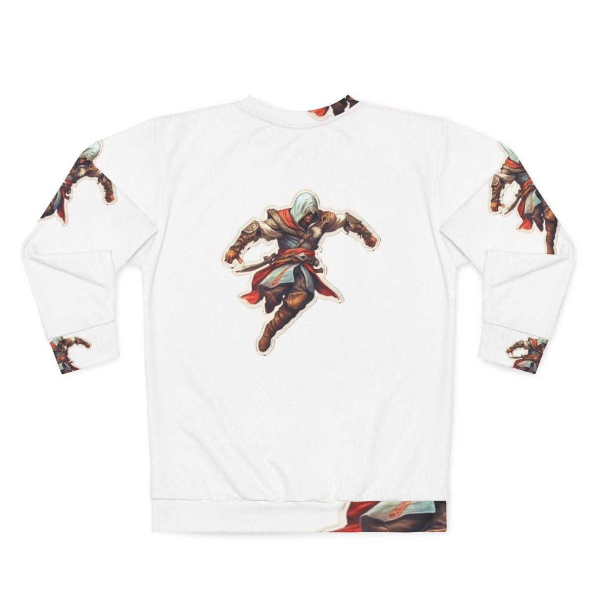 Assassins Creed Sticker Sweatshirt with Fan Art Design - Back