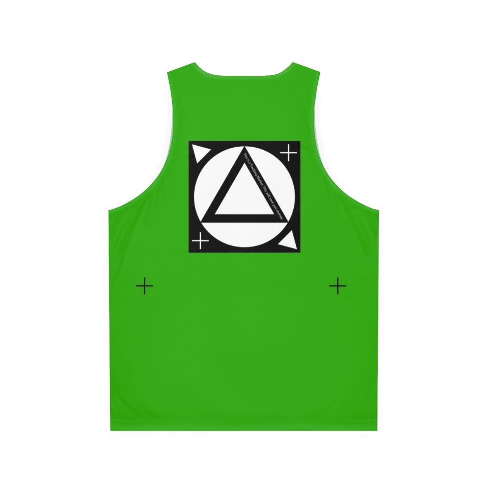 Unisex tank top with tracking markers for visual effects and green screen filming - Back