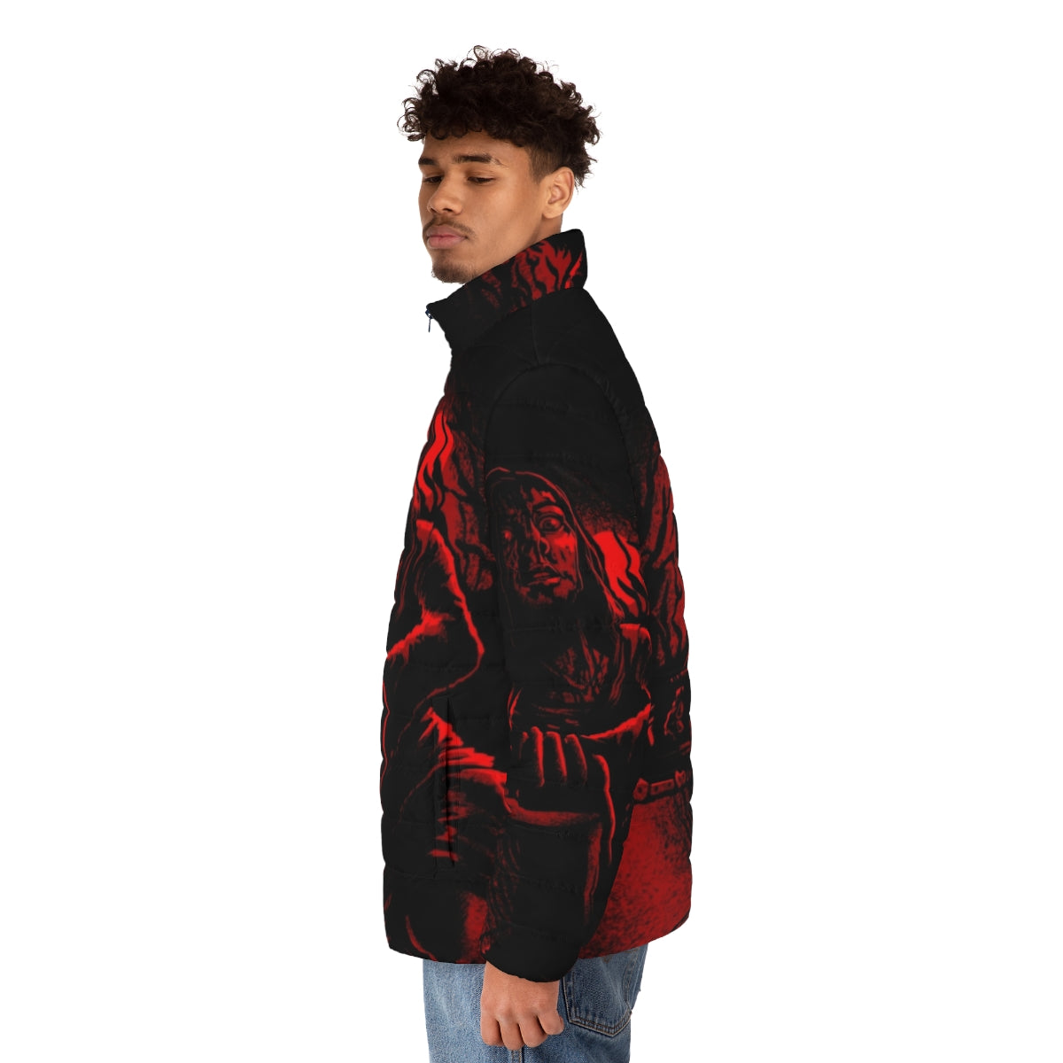 Puffer jacket inspired by the horror classic Evil Dead - men side left