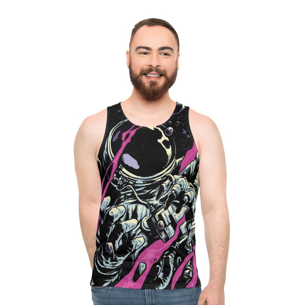 Unisex tank top with galaxy and space-themed design - men