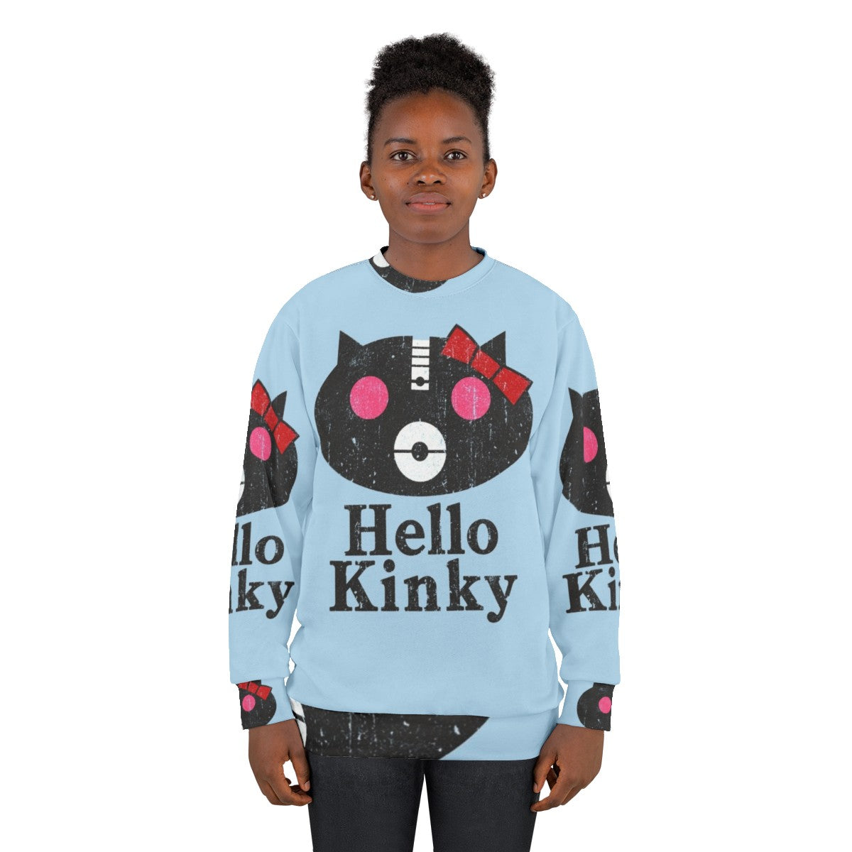 Hello Kinky Sweatshirt with music, parody, punk, and alternative band design - women