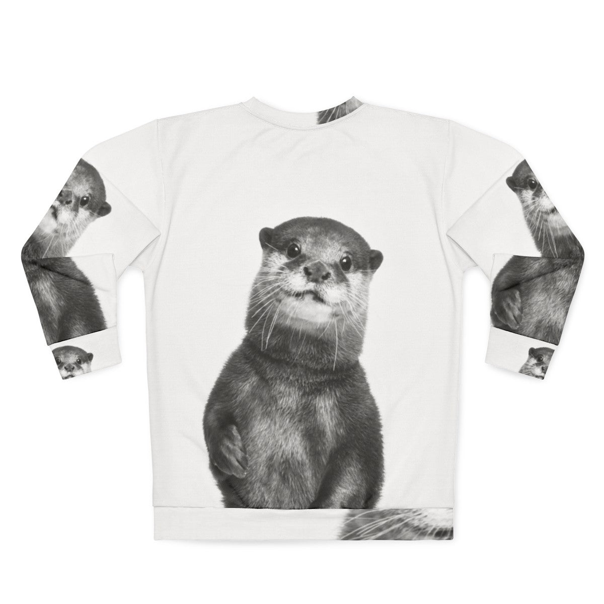 Otter sweatshirt with a cute animal portrait design - Back