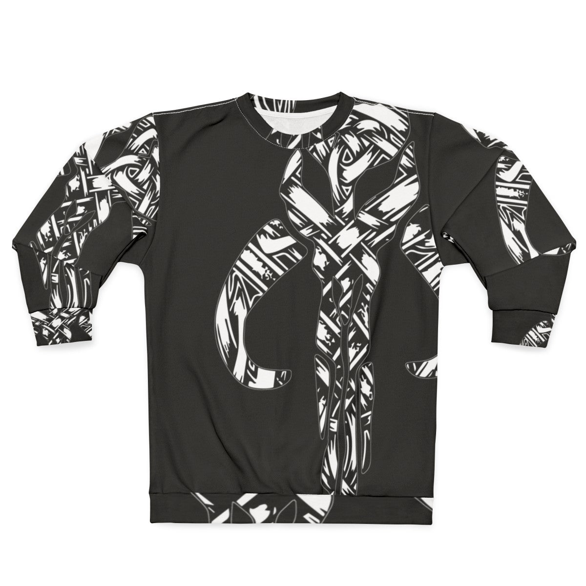 Skandilorian Sweatshirt with Mandalorian Mythosaur Skull Design