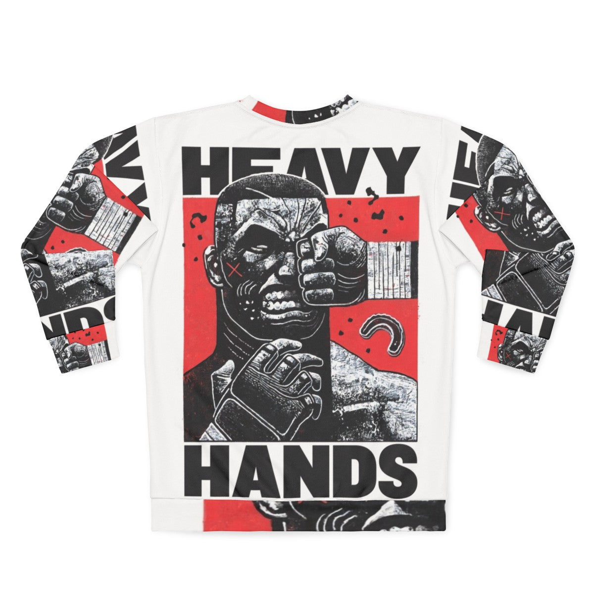 Heavy Hands graphic sweatshirt featuring MMA and boxing design - Back