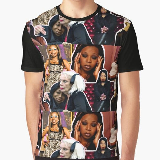 Tiffany Pollard meme graphic t-shirt featuring a collage of celebrity pop culture references and humorous moments.