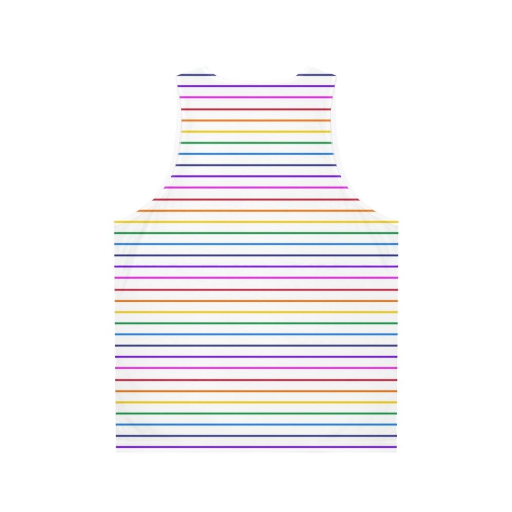 Unisex tank top with horizontal rainbow stripes - Back