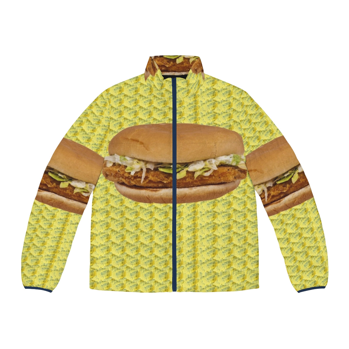 X Rated Puffer Jacket with pop culture references and controversial humor