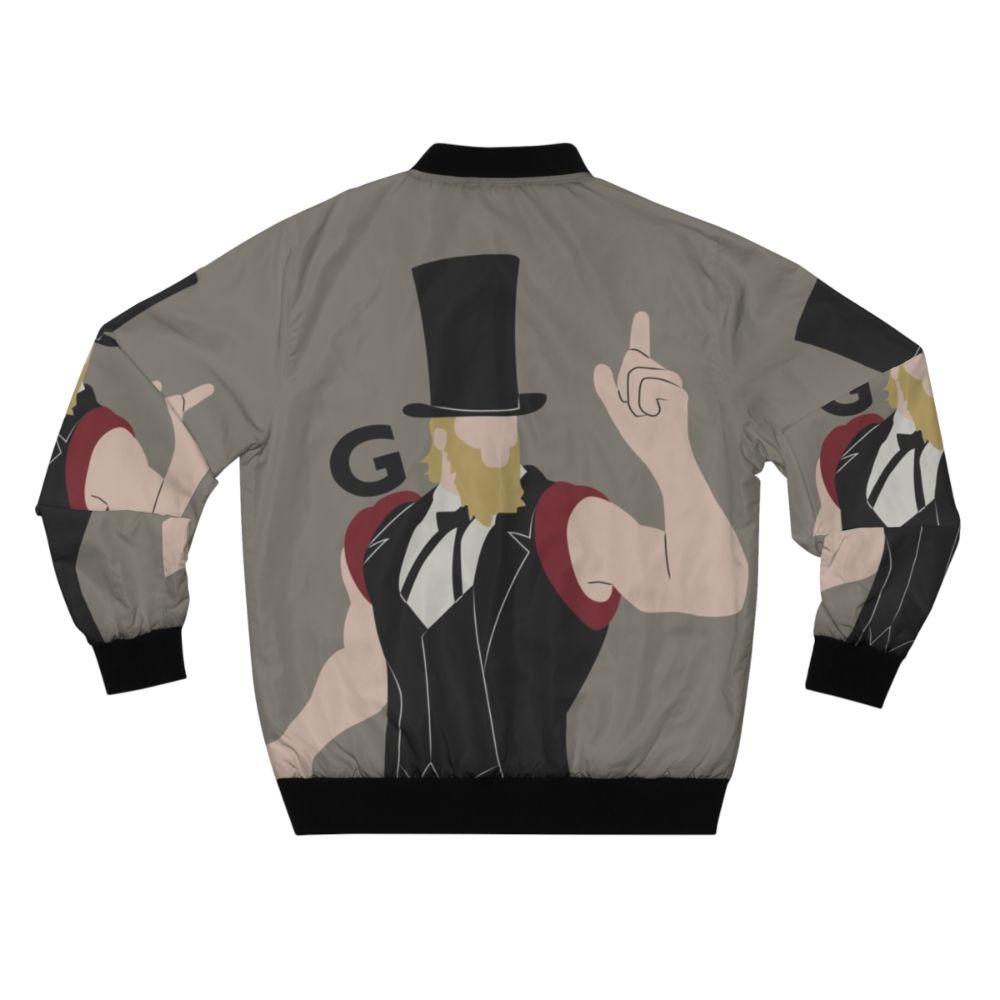 Street Fighter Minimalist Bomber Jacket with Vector Trace Design - Back