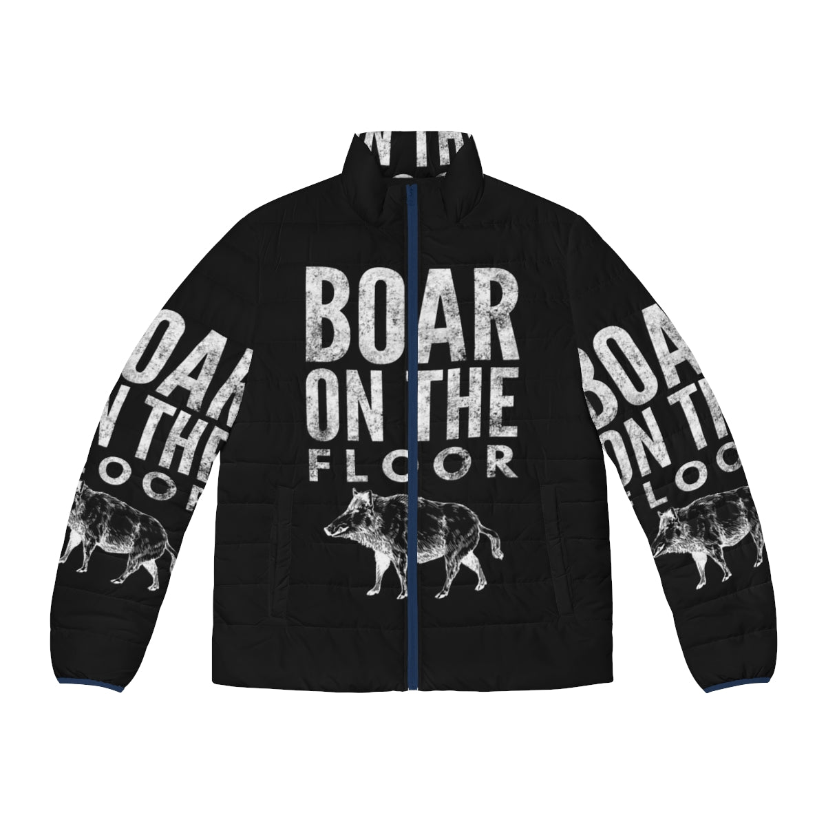 Boar On The Floor Puffer Jacket with hunting and wildlife design