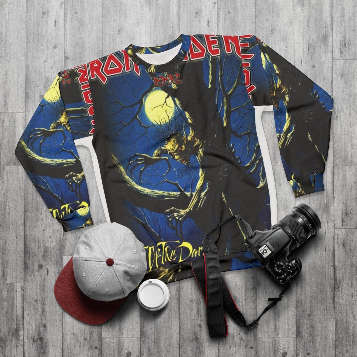 Iron Maiden "Fear of the Dark" Heavy Metal Sweatshirt - flat lay