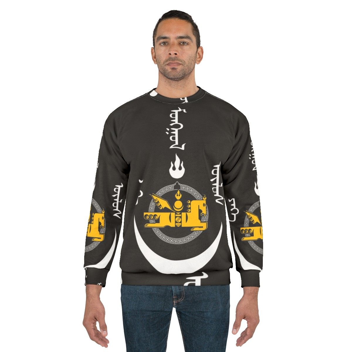 Mongol Empire Sweatshirt featuring Genghis Khan inspired design - men