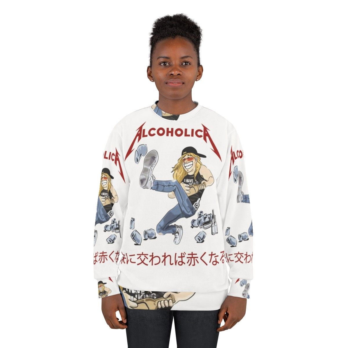 Alcoholica Heavy Metal Illustration Sweatshirt - women