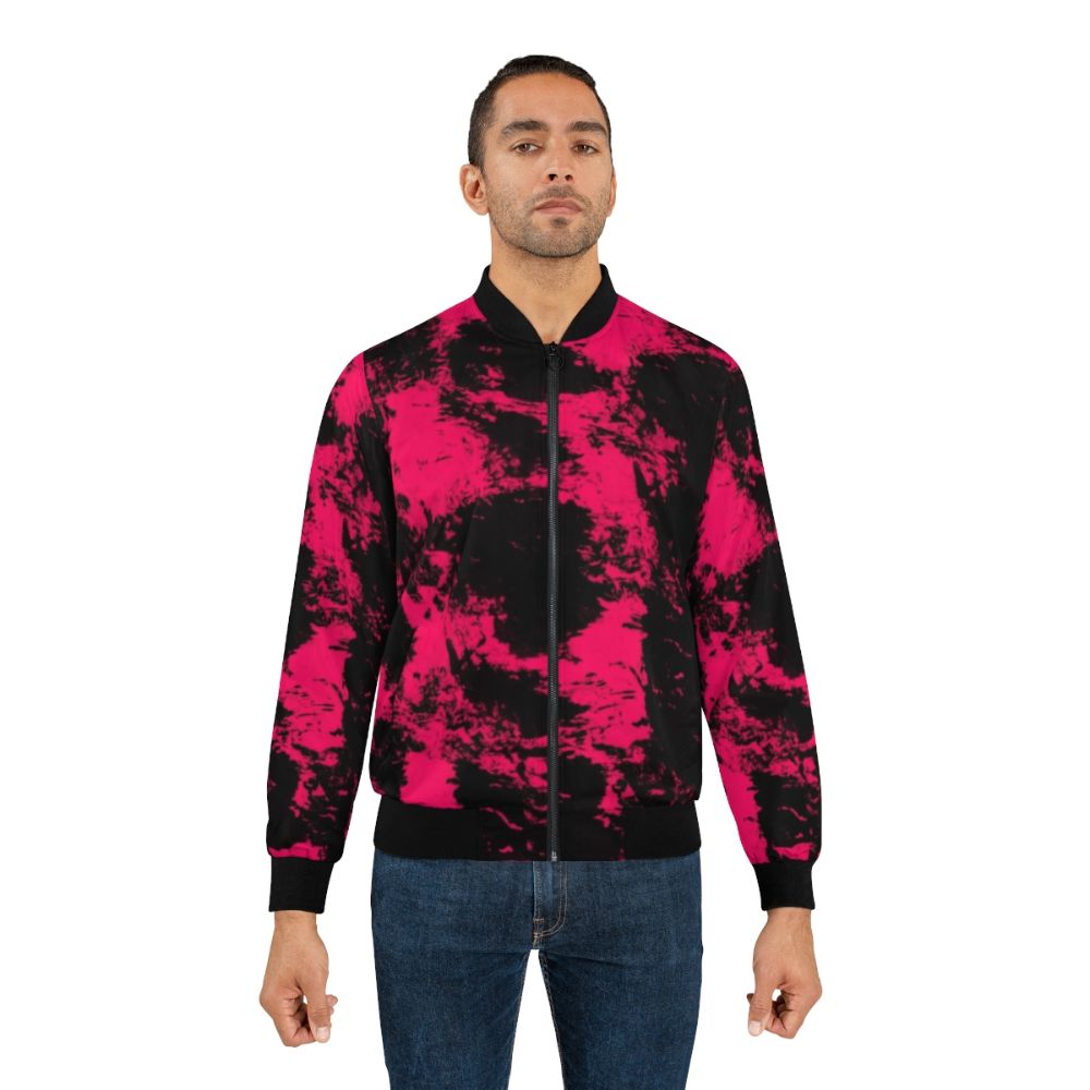 Punk pink and black bomber jacket with abstract design - Lifestyle