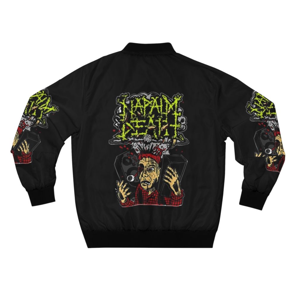 Napalm Death 80s/90s Metal Band Bomber Jacket featuring the band's new logo design - Back