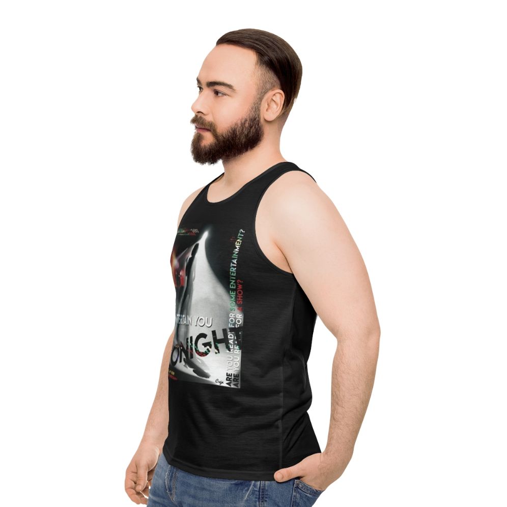 Retro 70s music lover unisex tank top - men side