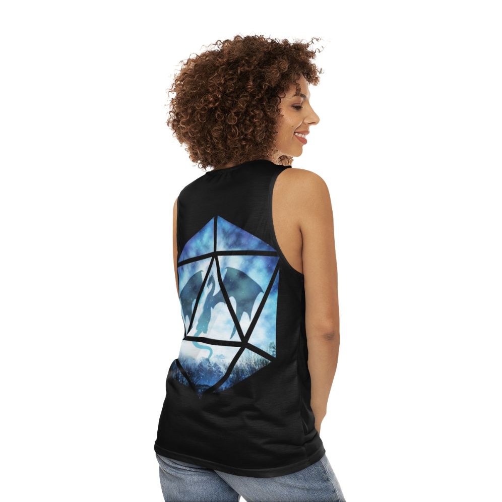 Blue Ice Dragon D20 Unisex Tank Top - women back