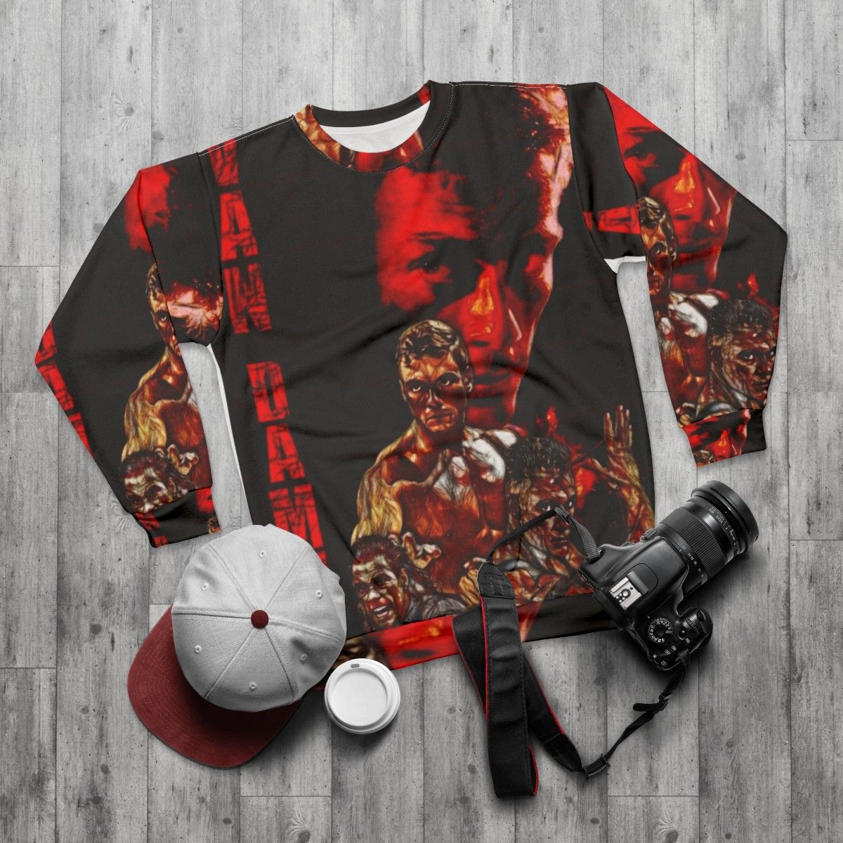 Jean Claude Van Damme Martial Arts Sweatshirt - flat lay