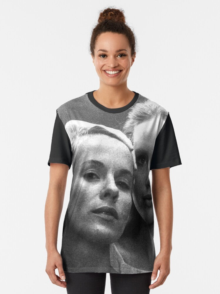 Graphic t-shirt featuring the iconic film "Persona" by Swedish director Ingmar Bergman - Women