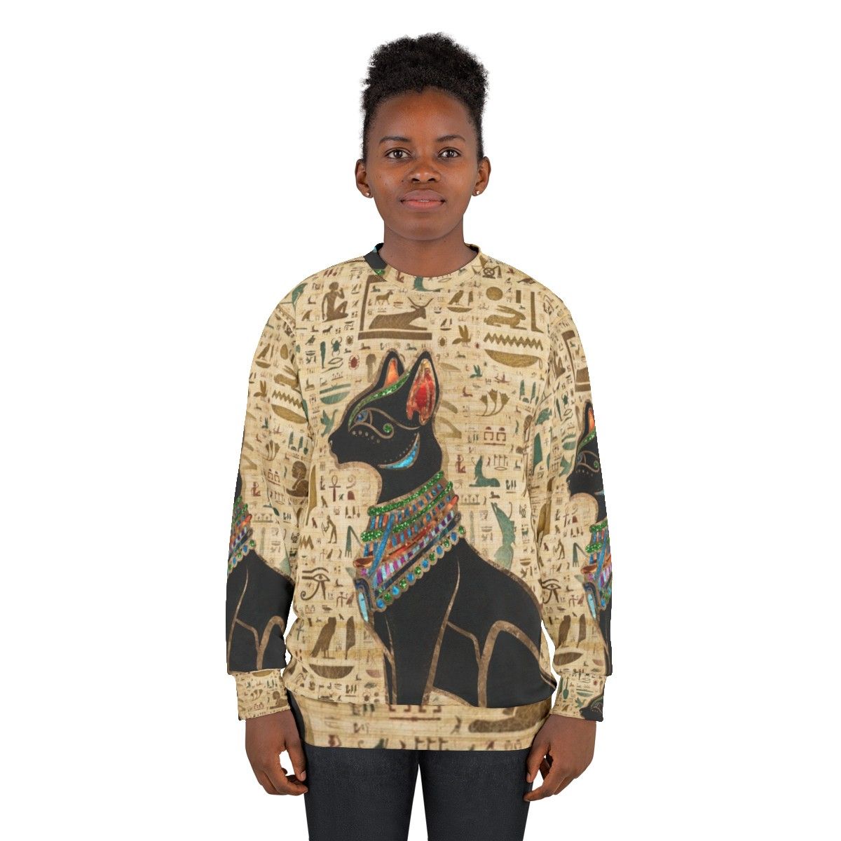 Ancient Egyptian Bastet Cat Goddess Sweatshirt - women