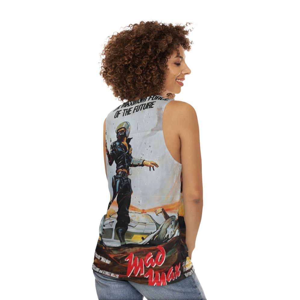 Mad Max distressed movie poster unisex tank top - women back