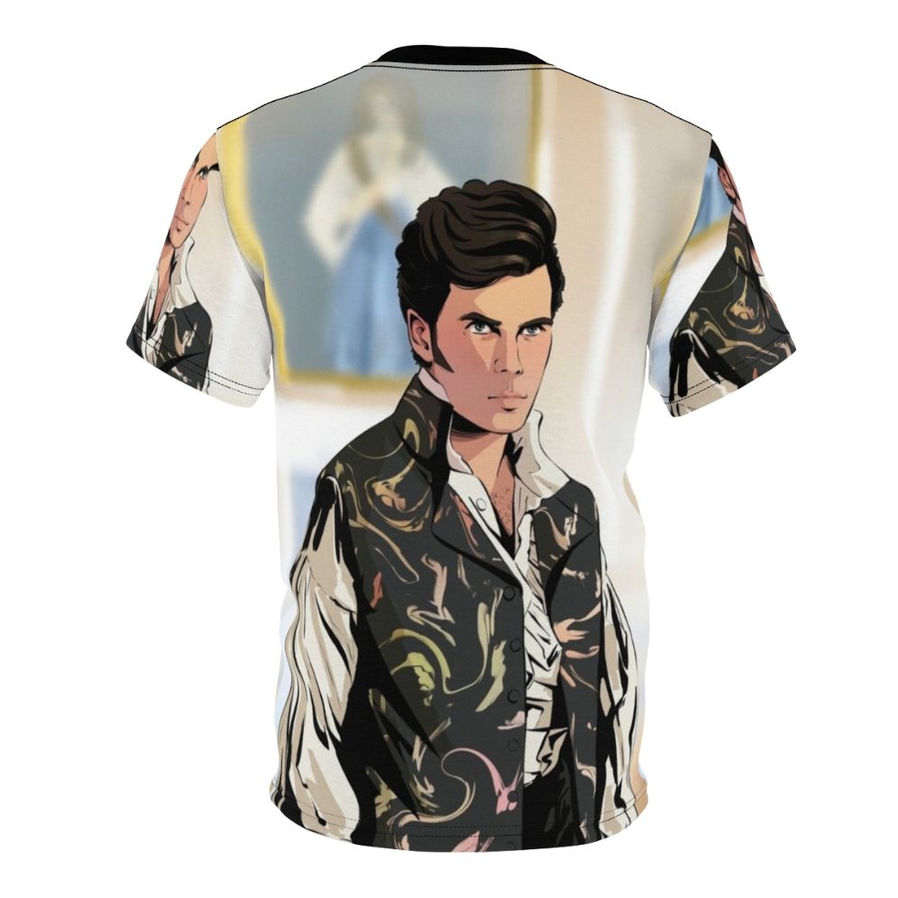 Illustration of Colin Bridgerton from the Netflix series Bridgerton, featured on a high-quality t-shirt design. - Back