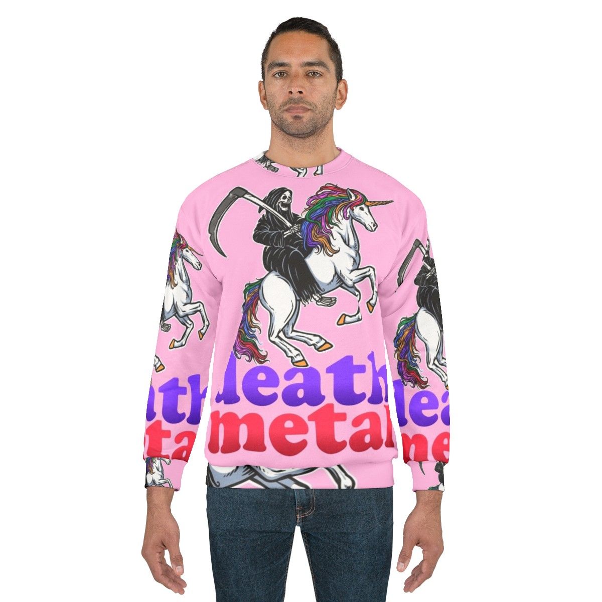 Death metal sweatshirt with grim reaper and scythe - men