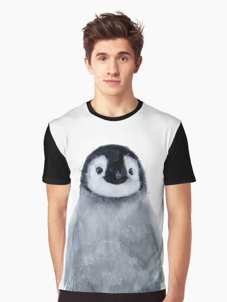 Adorable portrait of a little penguin on a graphic t-shirt - Men